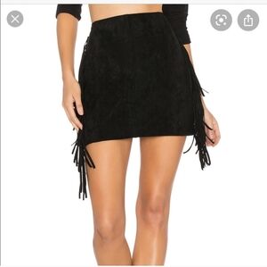 ENDLESS ROSE Black Fringe Mini Skirt